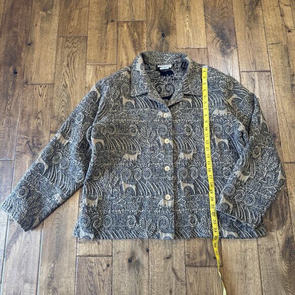 Vintage Touch O' Blue Gotcha Covered Womens Sz XL Jacket Blazer Safari Animal - Picture 4 of 6